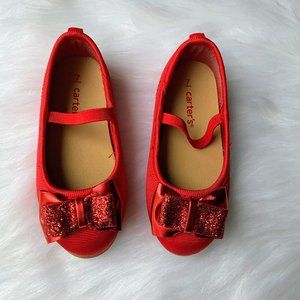 little girl red sparkle shoes